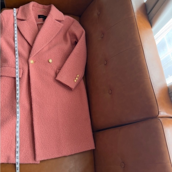 BCBGMaxAzria  Peony Dusty Rose Pink Double Breasted Winter Overcoat Pea Coat S - Picture 9 of 12